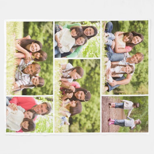 Fotocollage 6 Afbeeldingen Fleece Deken (Voorkant (Horizontaal))