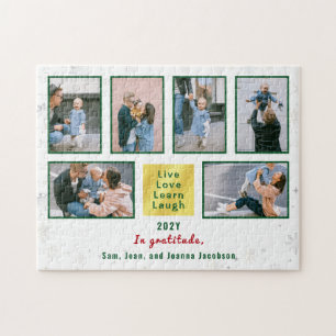 Fotocollage 6 IMG Live Love Leer lachen Wit Legpuzzel