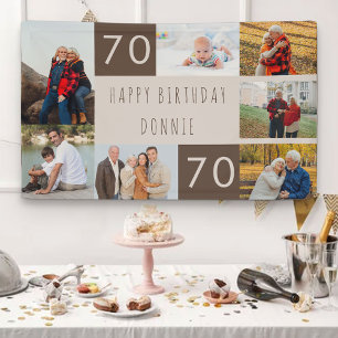 Fotocollage 7 foto's gepersonaliseerd 70ste verjaa spandoek