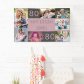Fotocollage 7 foto's gepersonaliseerd 80ste verjaa spandoek (Insitu)