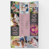 Fotocollage 7 foto's gepersonaliseerd 80ste verjaa spandoek (Verticaal)