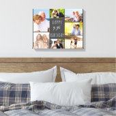 Fotocollage 7 foto's grijs wit 90ste verjaardag canvas afdruk (Insitu (Slaapkamer))