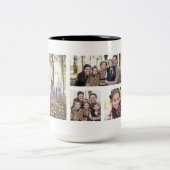 Fotocollage 8 aangepaste afbeeldingen tweekleurige koffiemok (Center)