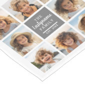 Fotocollage 8 foto's grijs tekstgebied op wit korte tafelloper (Hoek)