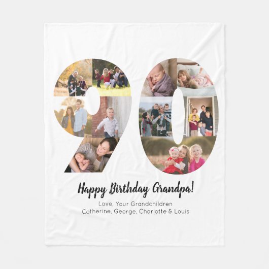 Fotocollage 90 Nummer Moderne Minimalist Eenvoudig Fleece Deken (Voorkant)