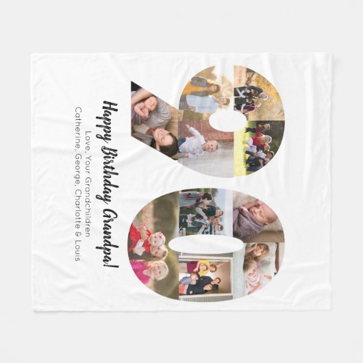 Fotocollage 90 Nummer Moderne Minimalist Eenvoudig Fleece Deken (Voorkant (Horizontaal))
