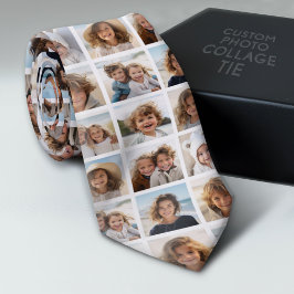 Fotocollage - 9 Afbeeldingen in een raster - Wit Stropdas