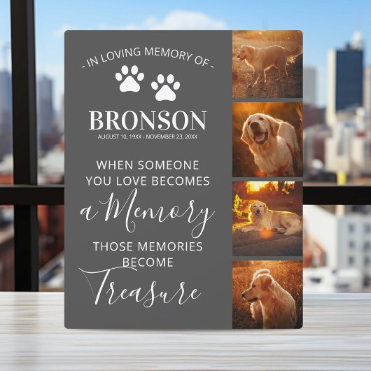 Fotocollage - Aandenken aan huisdierherdenking Fotoplaat