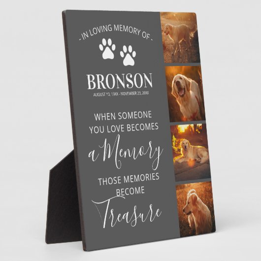 Fotocollage - Aandenken aan huisdierherdenking Fotoplaat (Zijkant)