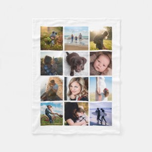 Fotocollage aandenken fleece deken