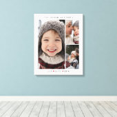 Fotocollage Aandenken Hart Canvas Afdruk (Insitu (Houten vloer))