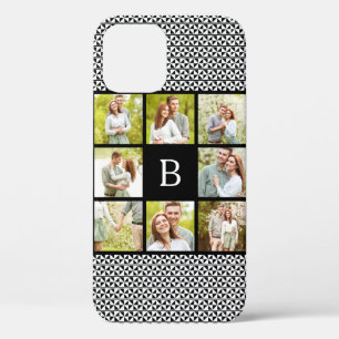 Fotocollage   Aangepast zwart-wit monogram Case-Mate iPhone Case