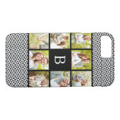 Fotocollage | Aangepast zwart-wit monogram Case-Mate iPhone Case (Achterkant (Horizontaal))