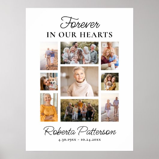 Fotocollage Aangepaste begrafenismonument Welkom Poster (Voorkant)