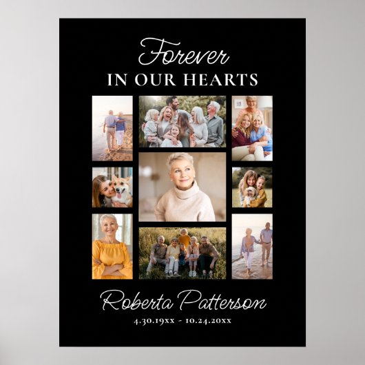 Fotocollage Aangepaste begrafenismonument Welkom Poster (Voorkant)