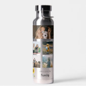 Fotocollage Aangepaste familienaam Zonnebloem Waterfles (Links)
