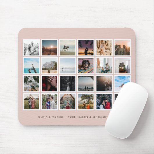 FotoCollage Aangepaste kleur Blush Muismat (Met muis)