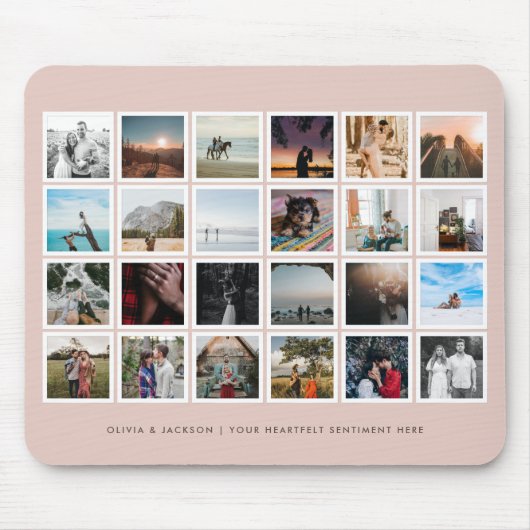 FotoCollage Aangepaste kleur Blush Muismat (Voorkant)