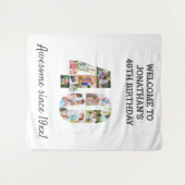 Fotocollage Achtergrond 40e Verjaardagsfeestje Wandkleed (Voorkant (horizontaal))