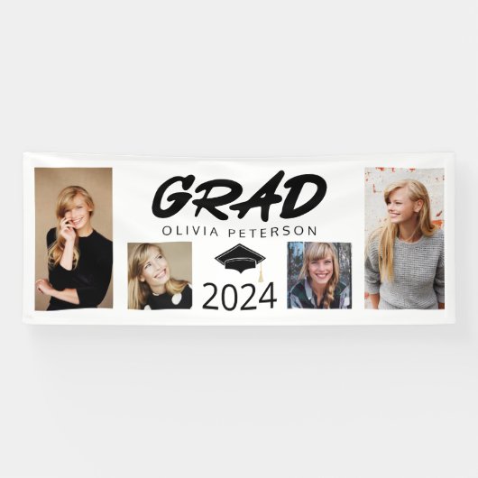 Fotocollage Afstuderen AFSTUDEERDER Klasse van 202 Spandoek (Horizontaal)