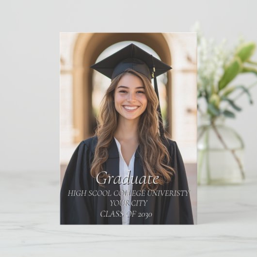 Fotocollage afstuderen en afstuderen kaart (Staand voorkant)