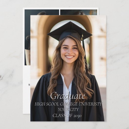 Fotocollage afstuderen en afstuderen kaart (Voorkant / Achterkant)