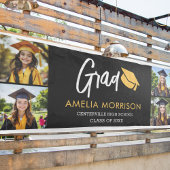 Fotocollage Afstuderen Goud Zwart Afstuderen Spandoek