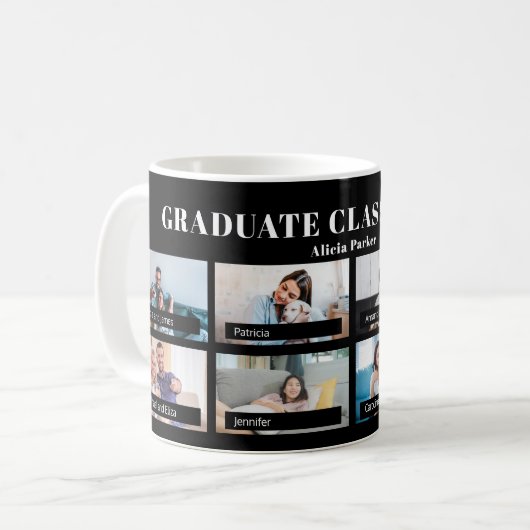 Fotocollage afstuderen klasse van 2024 koffiemok (Voorkant links)