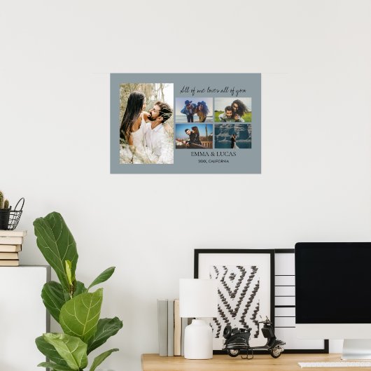 Fotocollage Alles van mij houdt van alles van jou Poster (Thuiskantoor)