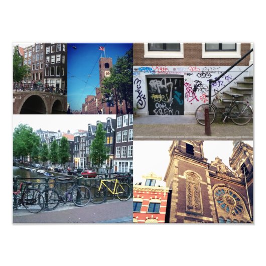 Fotocollage Amsterdam 4 Foto Afdruk (Voorkant)