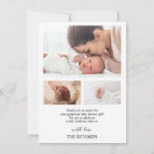 Fotocollage Baby Pasgeboren Geboorteaankondiging Kaart (Achterkant)