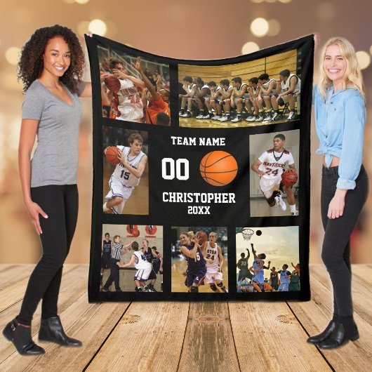 Fotocollage Basketball Fleece Deken