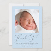 Fotocollage Bedankt Baby Boy Birth Aankondiging (Voorkant)