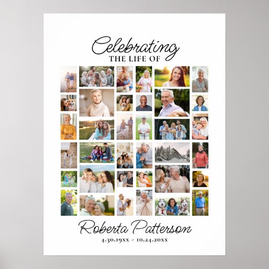 Fotocollage Begrafenis viering van het leven Welko Poster (Voorkant)