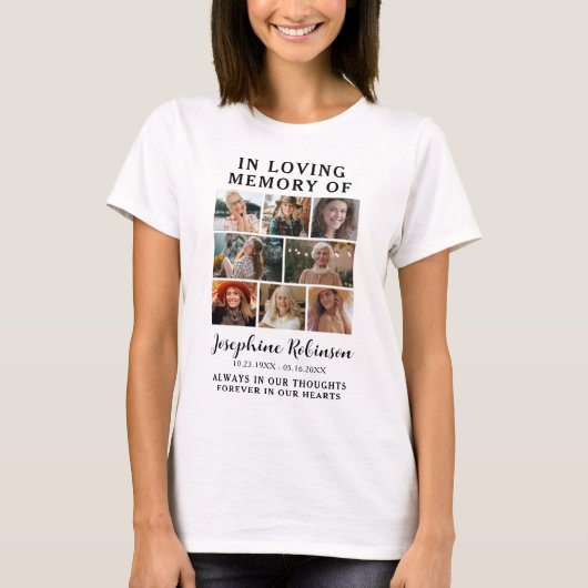 Fotocollage begrafenismonument t-shirt (Voorkant)