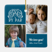 Fotocollage Best Dad van Par Keramisch Ornament (Achterkant)