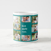 Fotocollage Best Uncle Ever Blauwgroen en wit Grote Koffiekop (Voorkant)