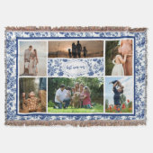 Fotocollage Beste moeder ooit  blauw toilet Deken (Voorkant)