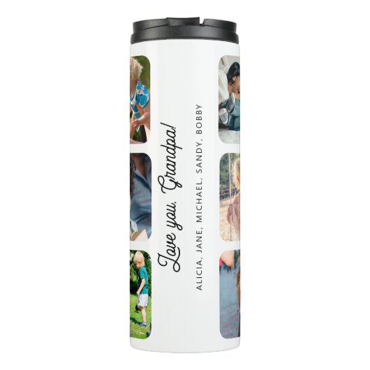 Fotocollage beste opa ooit tekst gepersonaliseerd thermosbeker (Achterkant)