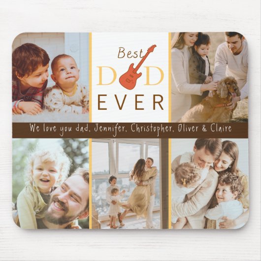 Fotocollage Beste papa ooit Keepsake Vaders Day Muismat (Voorkant)