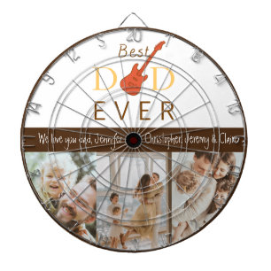 Fotocollage Beste papa ooit Moderne Vaderdag Dartbord