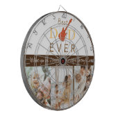 Fotocollage Beste papa ooit Moderne Vaderdag Dartbord (Voorkant Links)