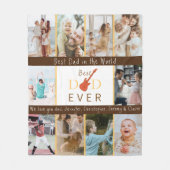 Fotocollage Beste papa ooit Moderne Vaderdag Fleece Deken (Voorkant)