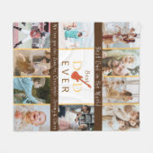 Fotocollage Beste papa ooit Moderne Vaderdag Fleece Deken (Voorkant (Horizontaal))