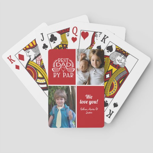 Fotocollage Beste Papa van Par Vaderdag Pokerkaarten (Achterkant)