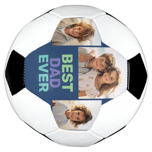 Fotocollage - Beste vader ooit - Whimsical Blue Voetbal (Gedraaid)