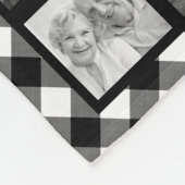 Fotocollage Black Buffalo Plaid Monogram Naam Fleece Deken (Hoek)
