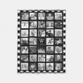 Fotocollage Black Buffalo Plaid Monogram Naam Fleece Deken (Voorkant)