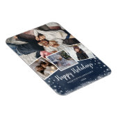 Fotocollage blauw en sneeuwvlokken magneet (Rechterzijde)