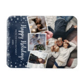 Fotocollage blauw en sneeuwvlokken magneet (Horizontaal)